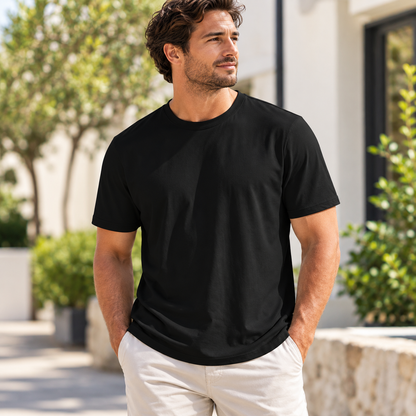 Nestvoroq Mens Basic Crew Neck Tee