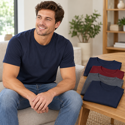 Nestvoroq Mens Casual Short Sleeve T Shirt Set