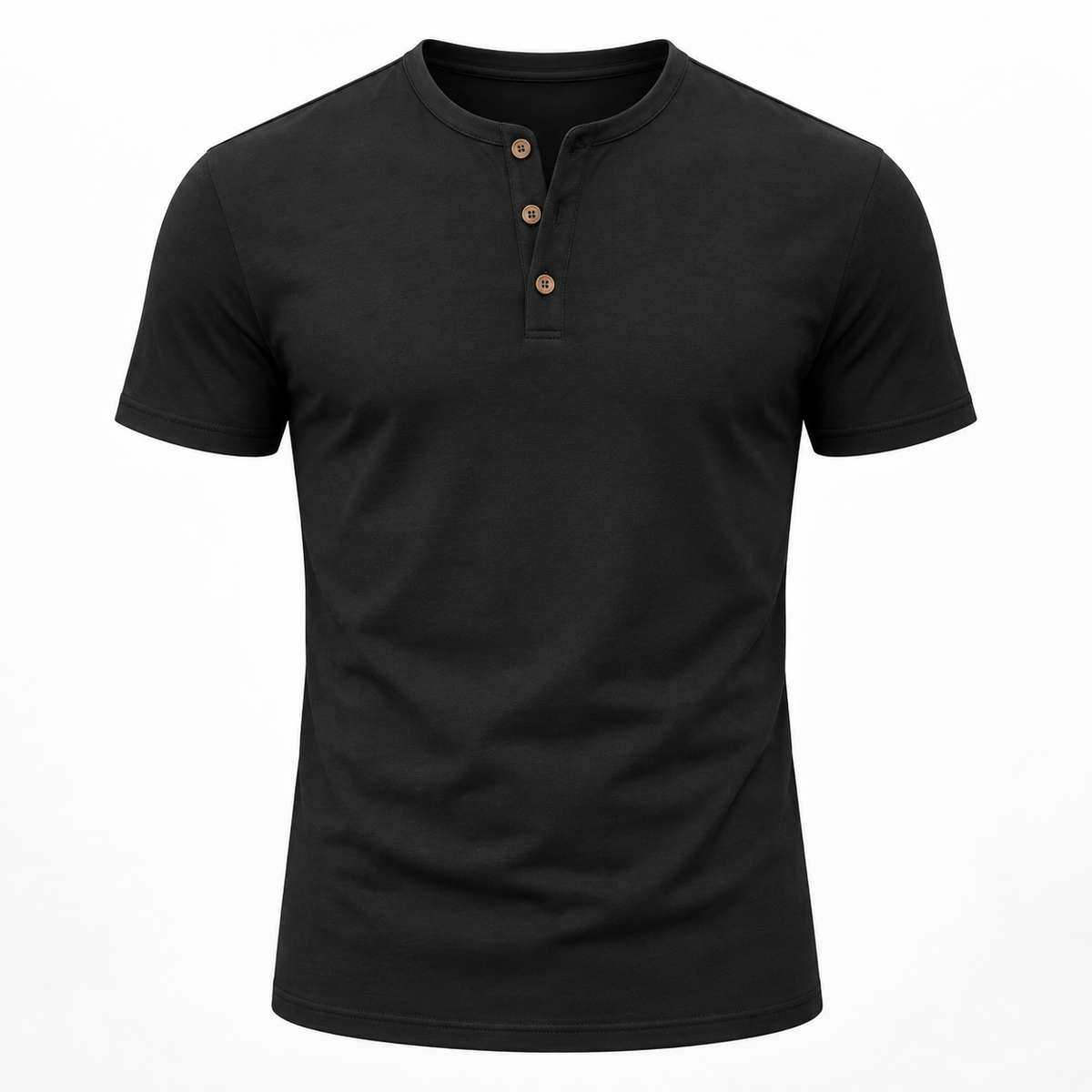 Nestvoroq Mens Henley Short Sleeve Casual Shirt