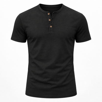 Nestvoroq Mens Henley Short Sleeve Casual Shirt