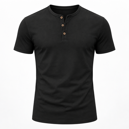 Nestvoroq Mens Henley Short Sleeve Casual Shirt