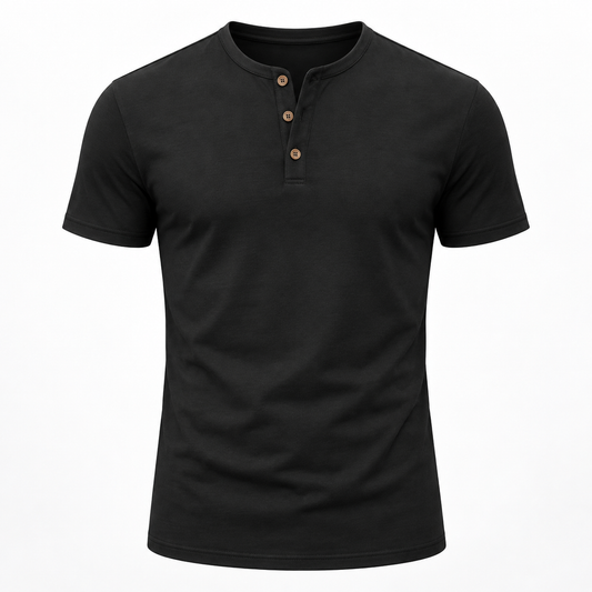 Nestvoroq Mens Henley Short Sleeve Casual Shirt