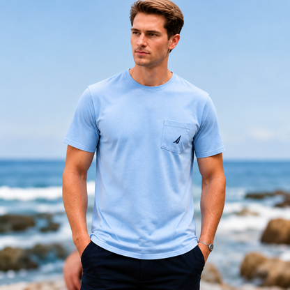 Nestvoroq Mens Pocket Crew Neck Tee